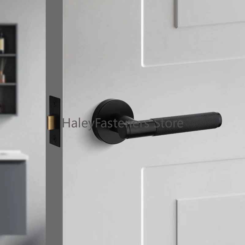 304 Stainless Steel Bathroom Door Lock Universal Indoor Wooden Single Tongue  Keyless Bathroom  Channel Lock Handle