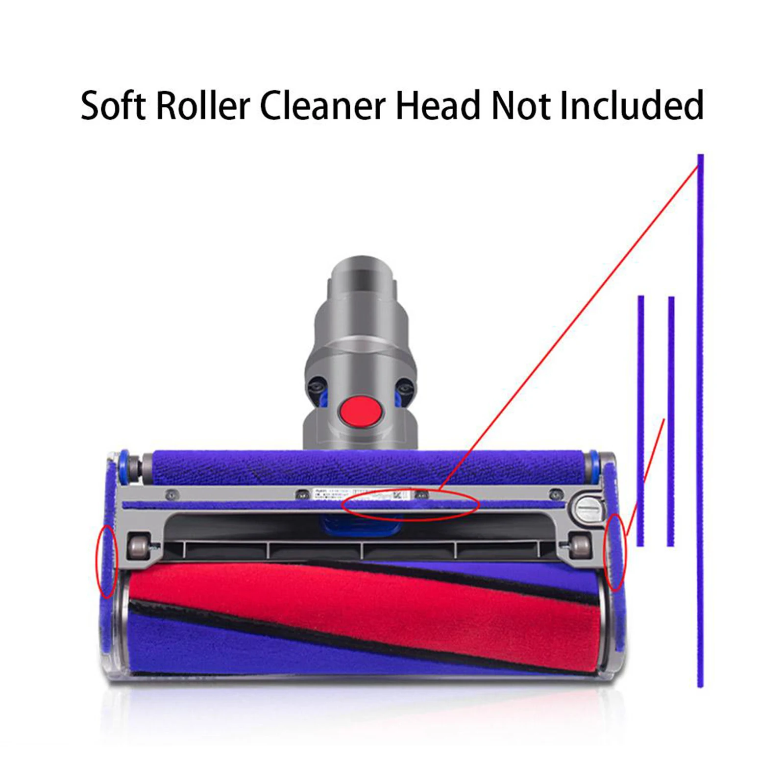 Vacuum Cleaner Plush Strips Wheel Set For Dyson V6 V7 V8 V10 V11 Vacuum Cleaner Soft Roller Head Replacement Accessories Parts