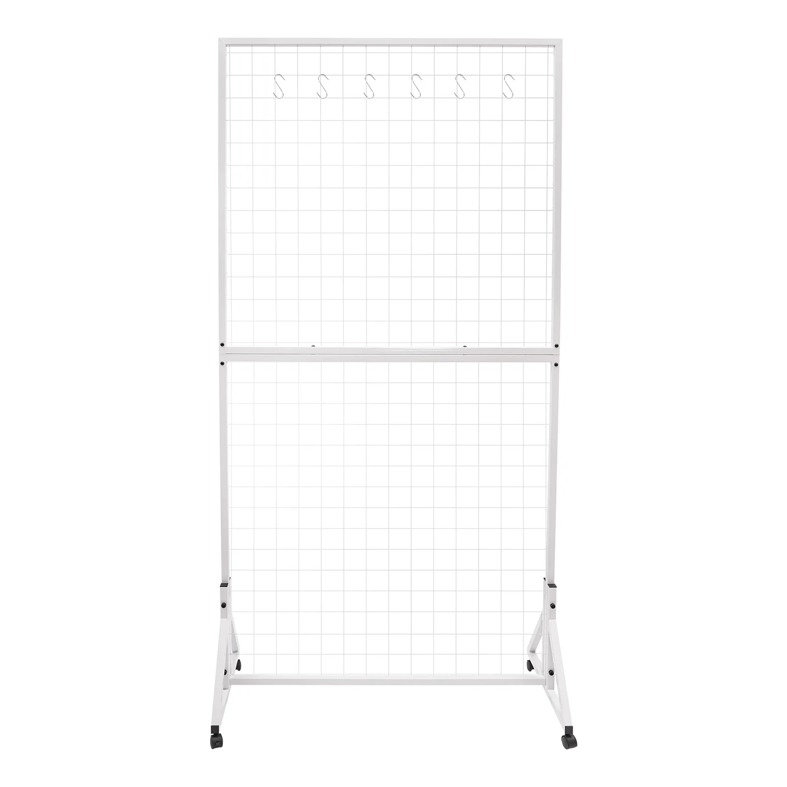 Panel Display Stand Multi-functional Use with 6 S-hooks and 4 Universal Wheels