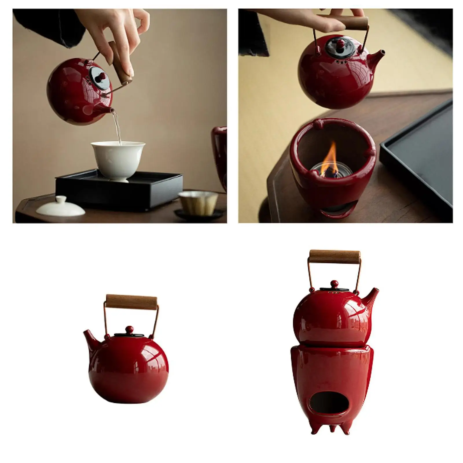 

Ceramic Teapot Home Kitchen Gifts Coffee Pot Decorative Pot 500ml with Handle for Tearoom Christmas Garden Tea Party New Year