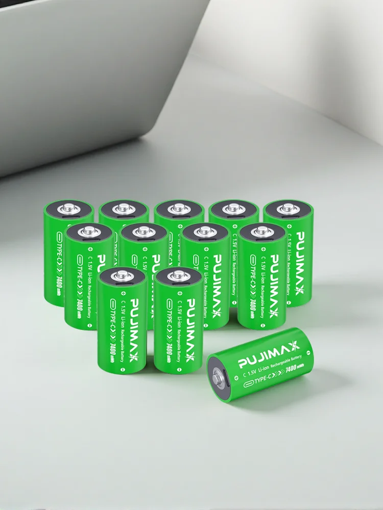 Akumulatory PUJIMAX typu C, rozmiar C, 1,5 V, 7400 mWh, ładowane przez USB-C, o wysokiej wydajności energetycznej, do latarki, wideo, kuchenki gazowej, podgrzewacza wody. — zdjęcie produktu 7