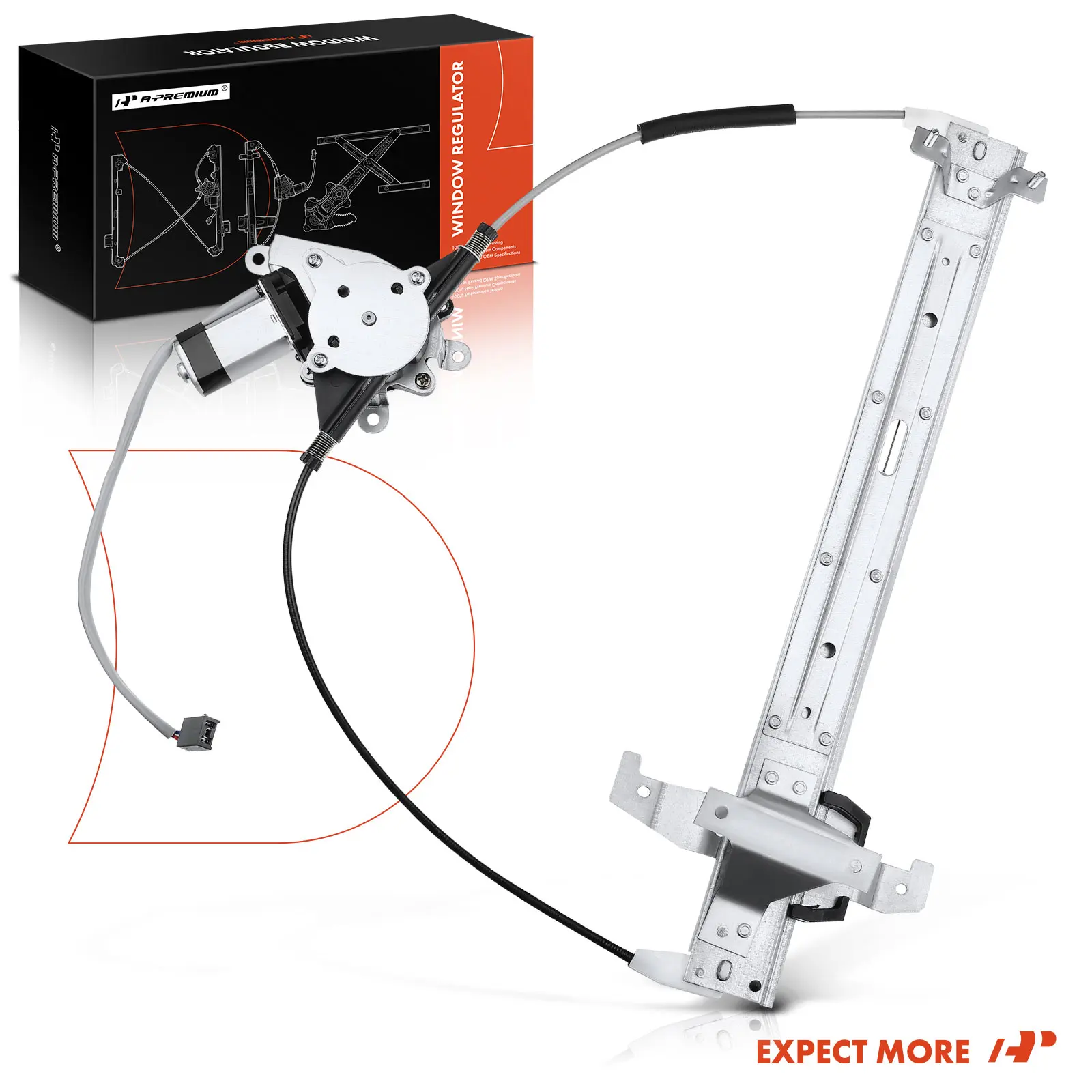 A-Premium Rear Passenger Side Power Window Regulator with Motor for Lincoln Town Car 1990-1993