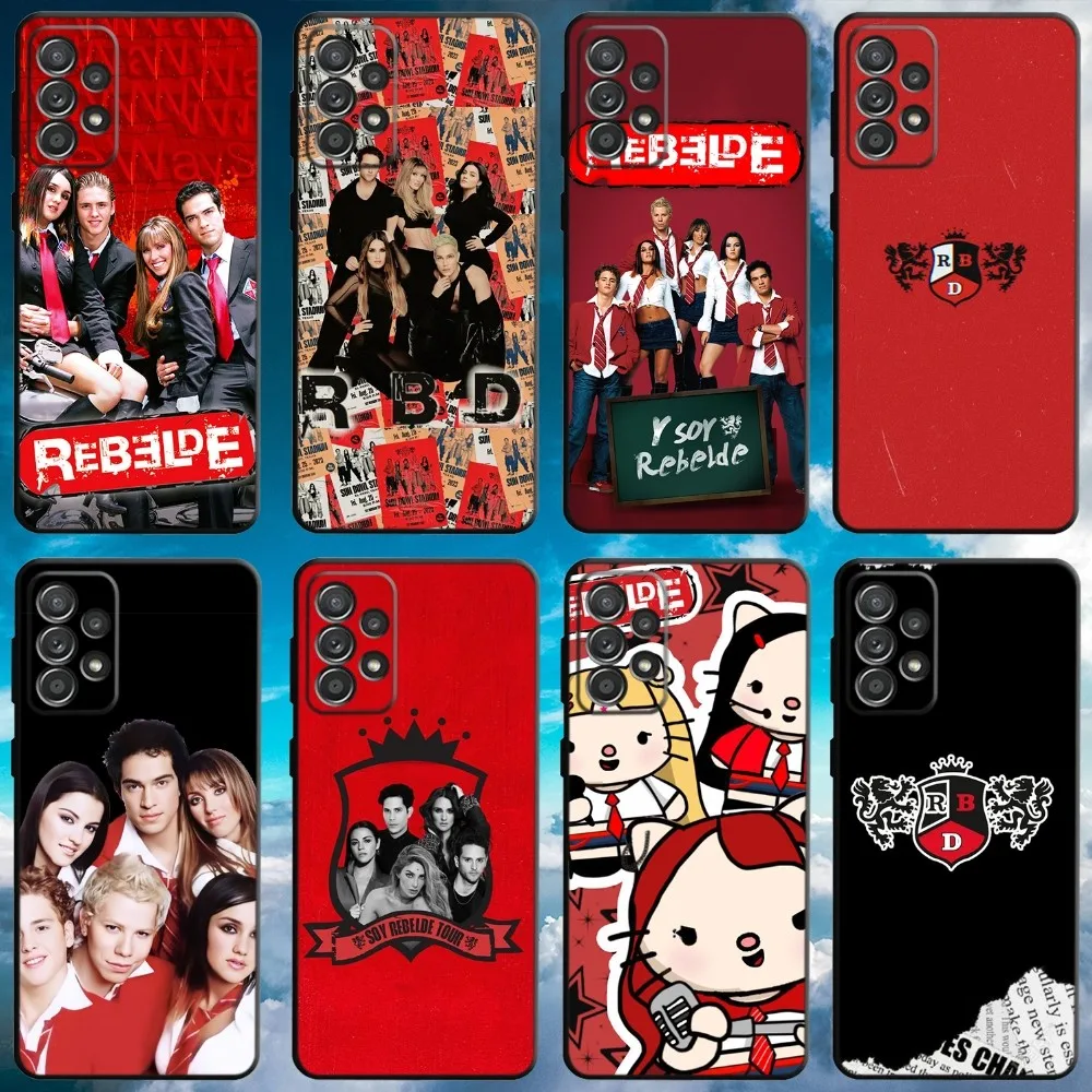 Fashion RBD R-Rebelde Phone Case For Samsung S21,S22 Ultra,S20,S30 plus,S22 plus,S23,S30 ultra 5G Soft Black Cover