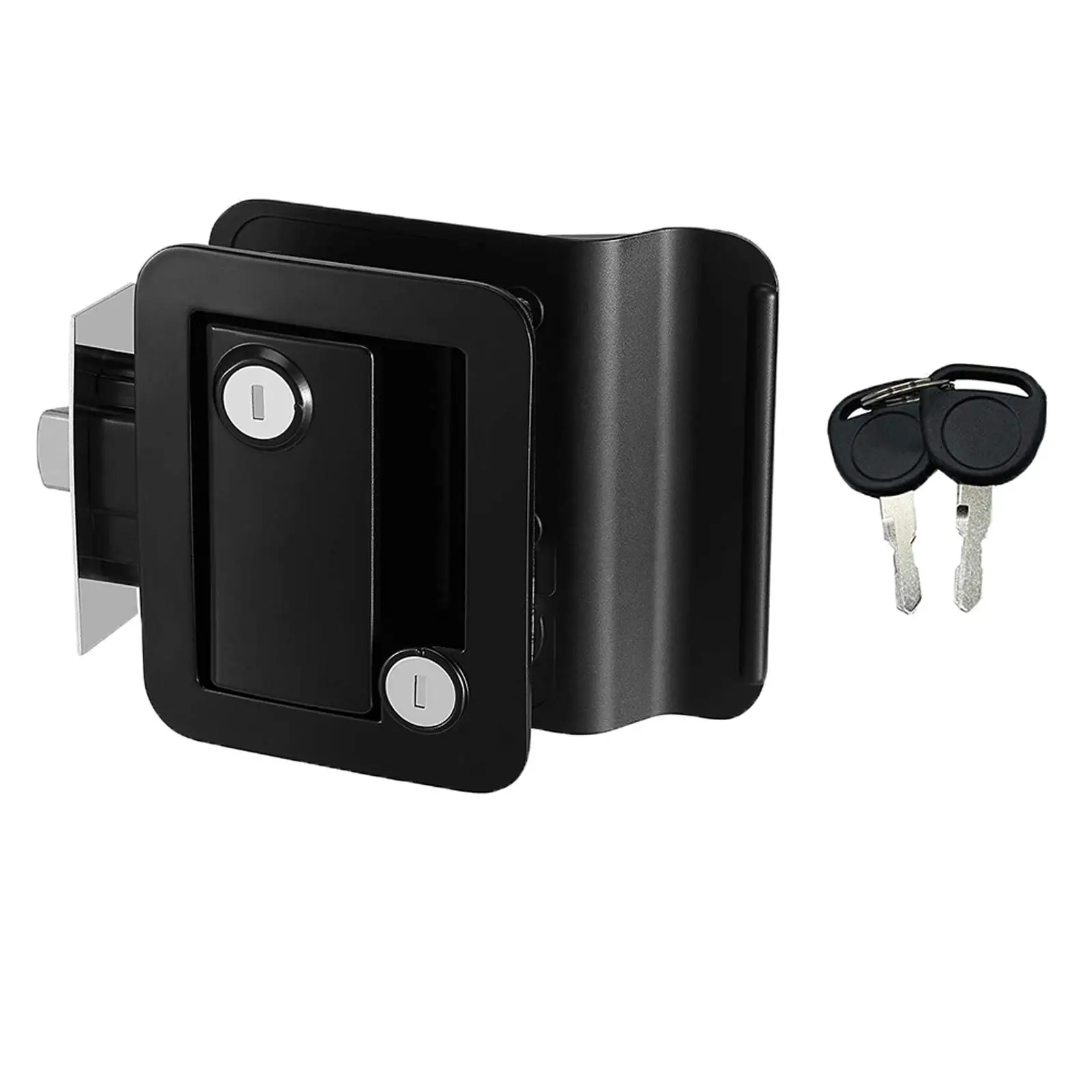 Metal RV Door Latch Lock Paddle Deadbolt with Two Keys for Caravan Camper Trailer Replacement