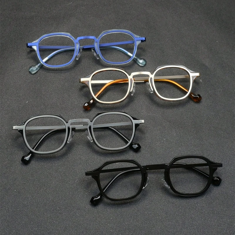 New Fashion Brand Design Stainless Steel Alloy Glasses Frame for Man and Woman Anti Blue Light Computer Phone Flat Light Glasses