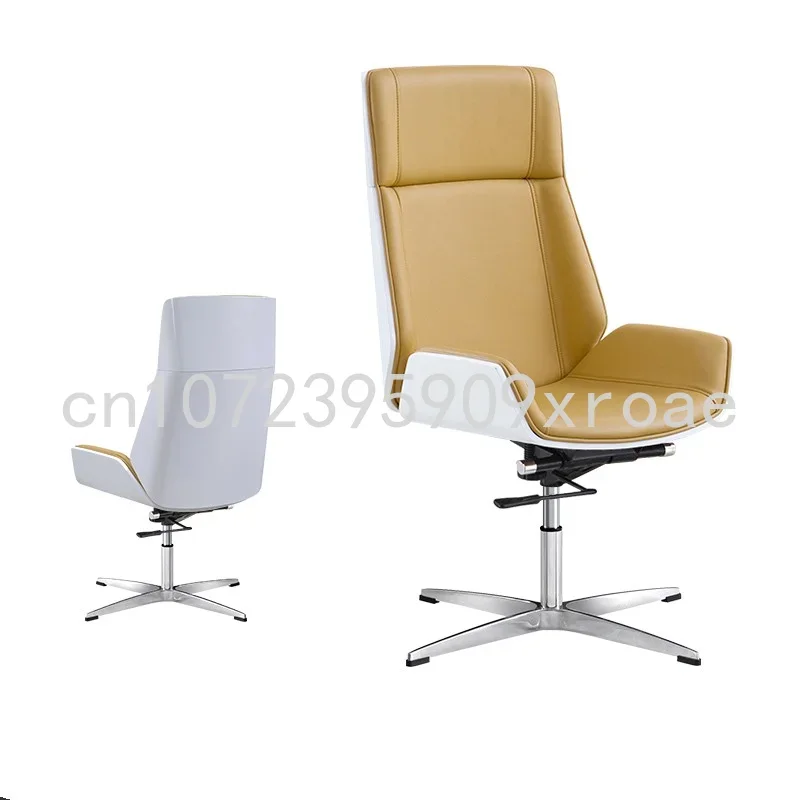 High-Back Bentwood Swivel Office Computer Chair Micro Fiber Leather Office Furniture Home Conference Task Leather Armchair WRXYH