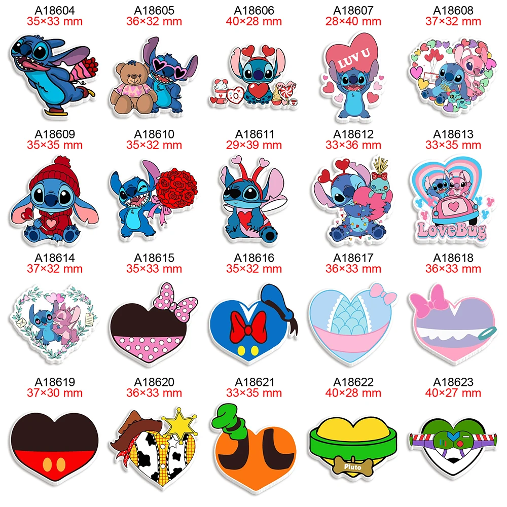 

Valentine's Day Disney Planar Resin 30Pcs for Holiday Hairbows DIY Gift Packaging Craft Materials Accessories