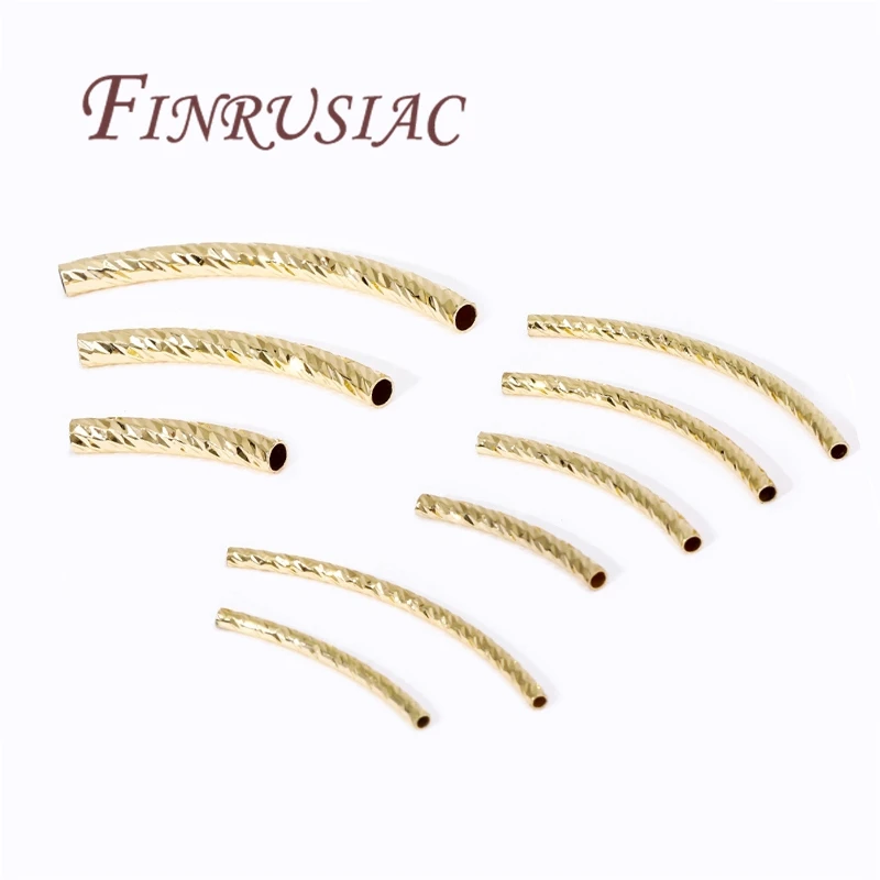 20Pcs 18K Gold Plated Brass Curved Tube For Jewelry Making DIY Bracelets Necklaces Accessories, Tube Spacer Connector Beads