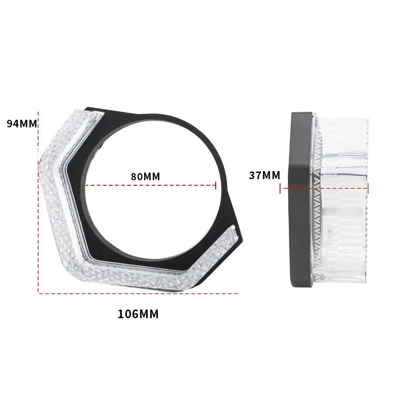 

New Car Headlight 2.5" 3" 5D Crystal WRGB LED Angel Eyes Halo Rings Rectangular DRL Covers With Turn Signal Light App Control