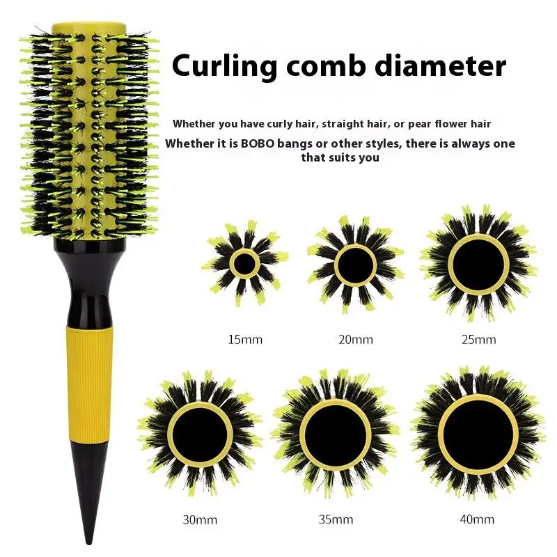 

Professional Round Wooden Hair Brush Boar Bristle Mix Nylon Salon Women Hair Styling Tools Hair Curler