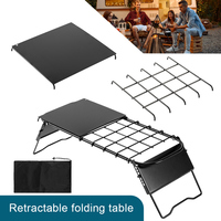 Mini Camping Table Adjustable Height Stove Rack Outdoor Retractable Mesh Mini Stove Stand for Outdoor Camping Picnic