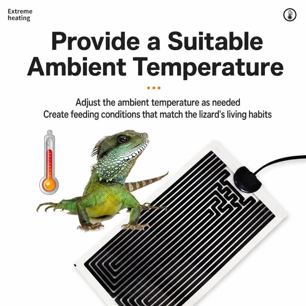 PVC Reptile Heat Mat Waterproof Build Temperature Control Tank Heater Even Heat Low Power Terrarium Warmer Fish Tank Use