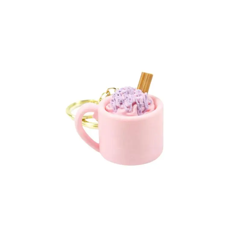 1 Stück Sundae Eisbecher-förmiger Schlüsselanhänger, 3D-gedruckter, niedlicher, simulierter Kaffeebecher, Stressabbau-Knopf, Fidget-Spielzeug – Detail 12