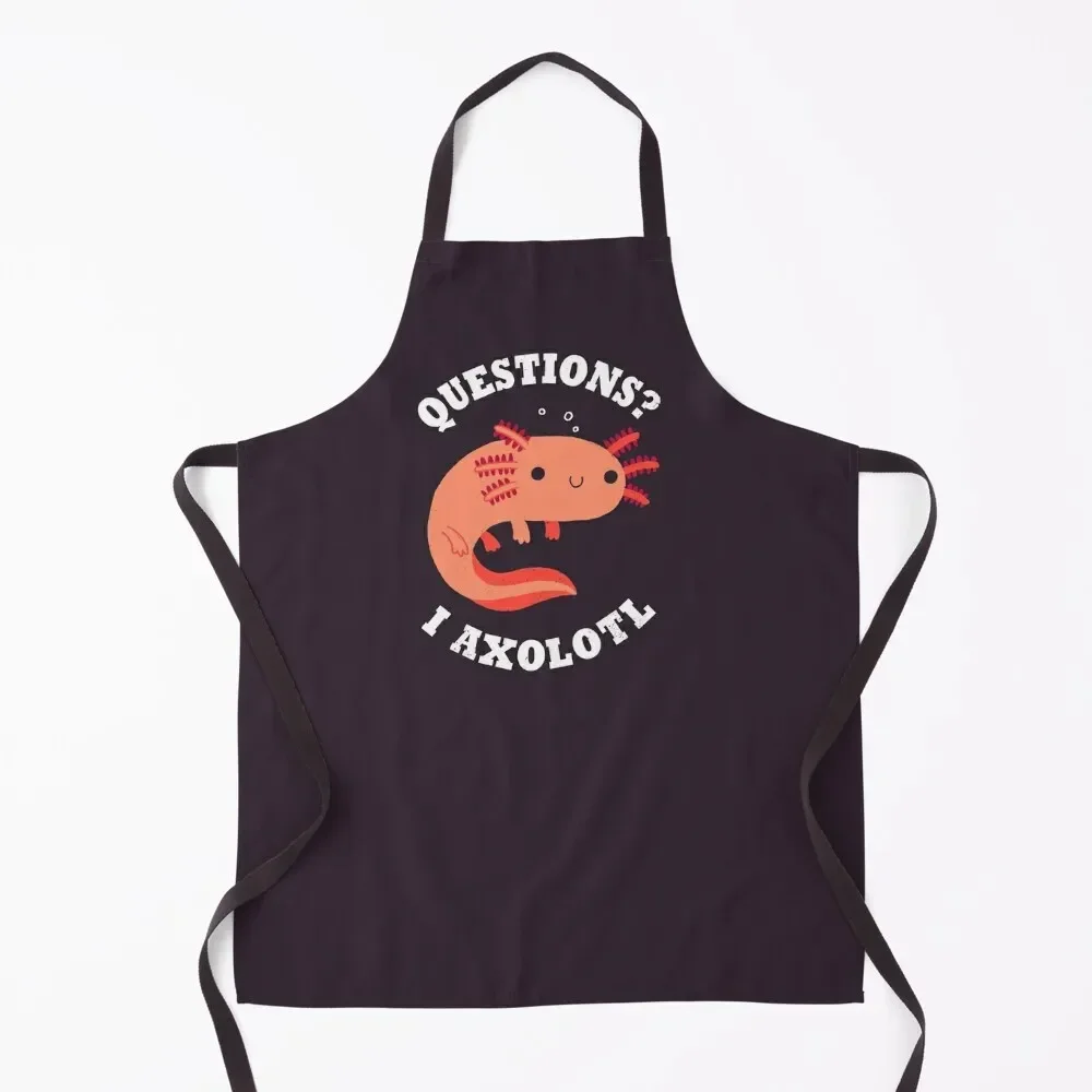 

Axolotl Questions Apron Waterproof Kitchen For Women Kitchen Front barber men kitchen clothes Apron