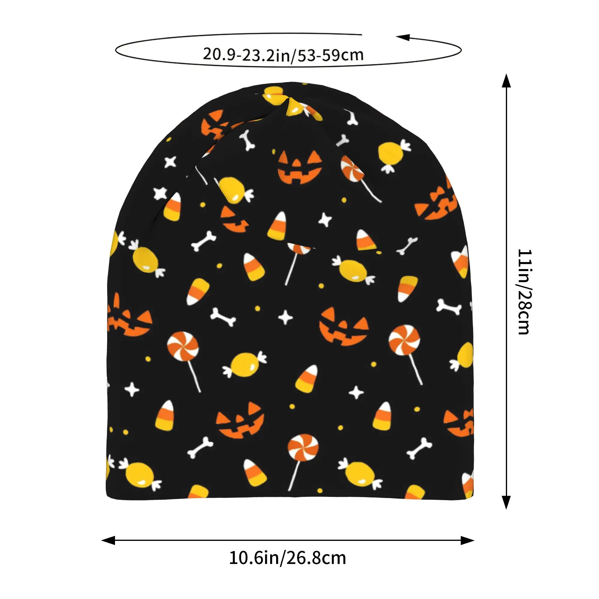 Halloween Ghost Pumpkin Spooky Trick Or Treat Witch Beanie Cap for Men Women Streetwear  Cooling Skull Cap Sweat Wicking