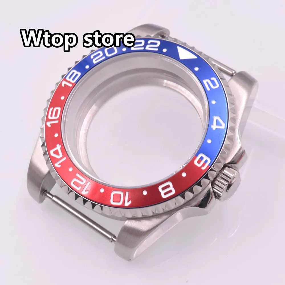 

Корпус часов из сапфирового стекла, 40 мм, черный, серый, керамический безель, SUB GMT, подходит для NH34 NH35 NH36 PT5000 ETA2824 2836 Miyota8215, механизм 10 АТМ