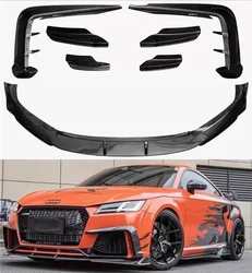 Real Carbon Fiber Front bumper Lip Spoiler Body Kit Splitters Lid For AUDI TT RS TTRS 2015 2016 2017 2018