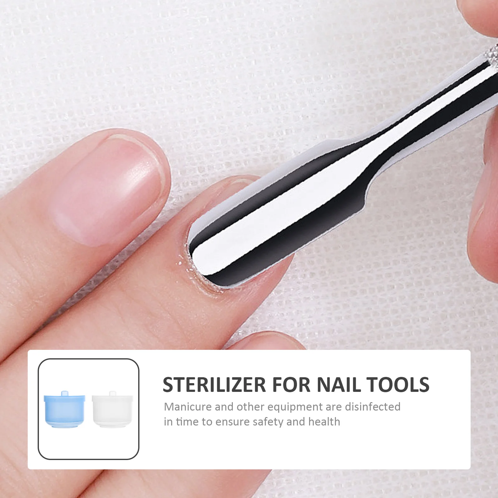 2Pcs Nail Tool Sterilizer Cleaning Box Durable Manicure Tray Salon Spa Tool Holder Fast Drainage Nail Clipper Sterilizing Case