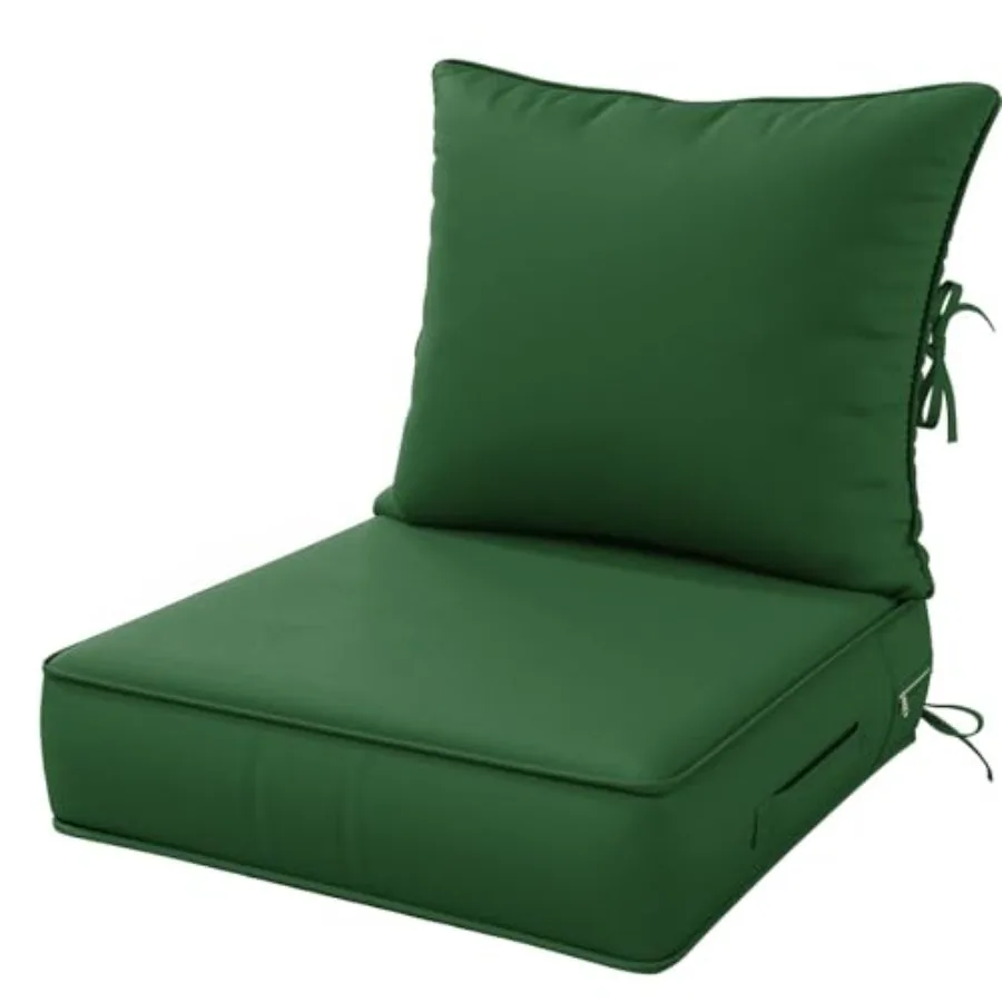 

Набор подушек для уличных стульев для патио 24 л х 24 Вт х 5 ч Водонепроницаемые и устойчивые к выцветанию Глубокие подушки для сидений и спинки со съемным сиденьем