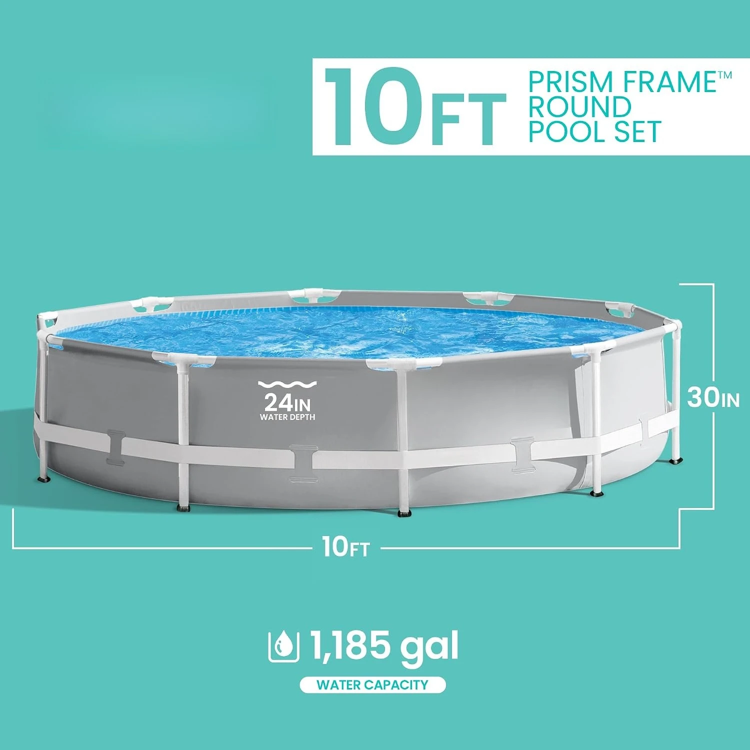 10ft x 30in Round Above Ground Swimming Pool Set w/Pump | 26701EH - 330 GPH Cartridge Filter Pump, Custom