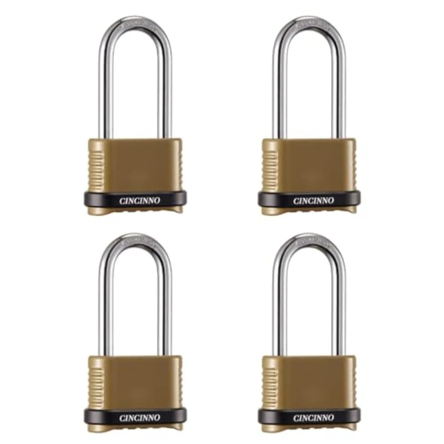 

Heavy Duty Combination Lock 4-Digit Combo Lock with Weatherproof Combination Padlock for Outdoor Use
