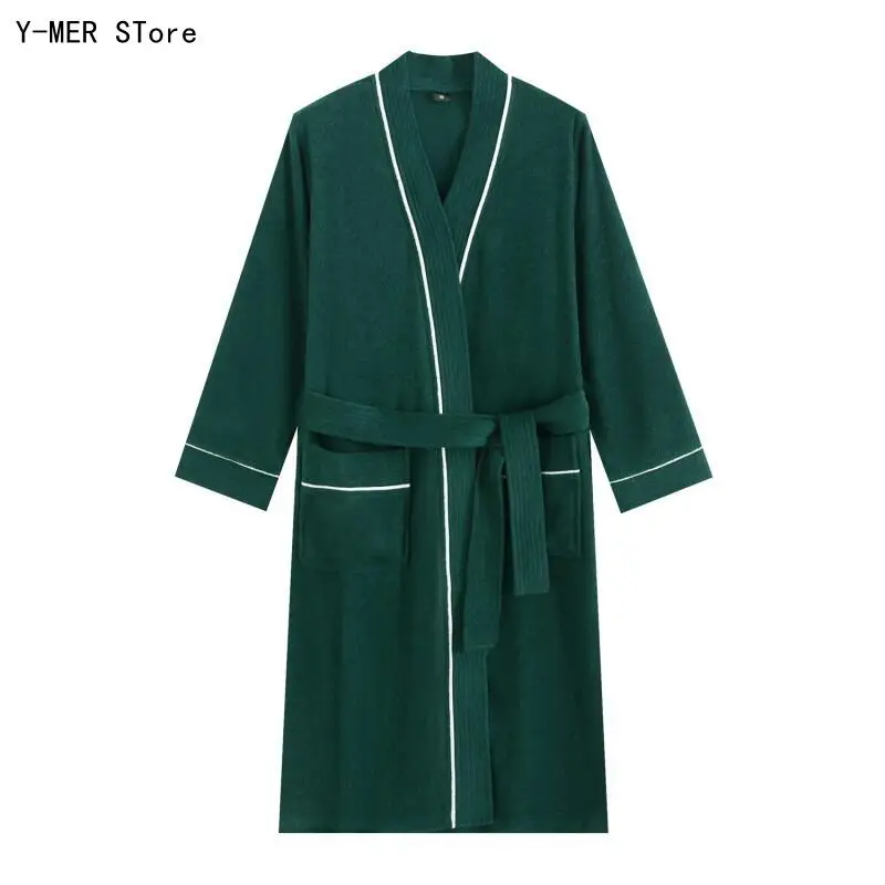 Men Women Loungewear Kimono Gown New Solid Color Long Sleeves Bathrobe Gown Robe Casual Loose Homewear Sleepwear Dressing Gown
