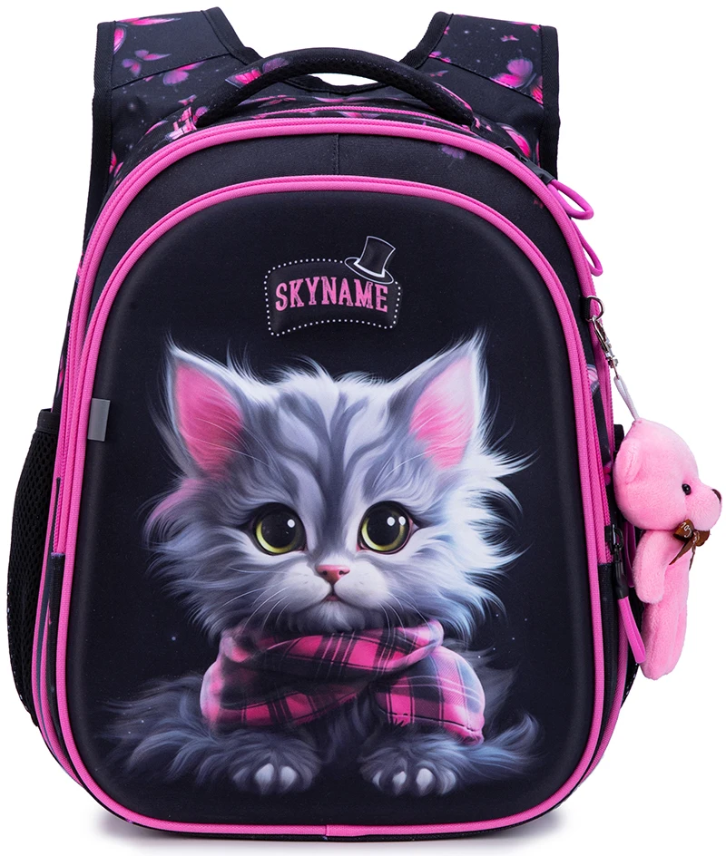 Children Orthopedic School Backpacks Girls Cartoon Cat Shoulder Bag Primary School 1 Grade Kids Satchels Waterproof Knapsack