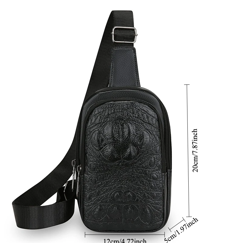 Men Chest Bag Small Crossbody Shoulder Bag Male Zipper Closure Multi Pocket Travel Outdoor Daily Phone Pouch Mini Sling Pack