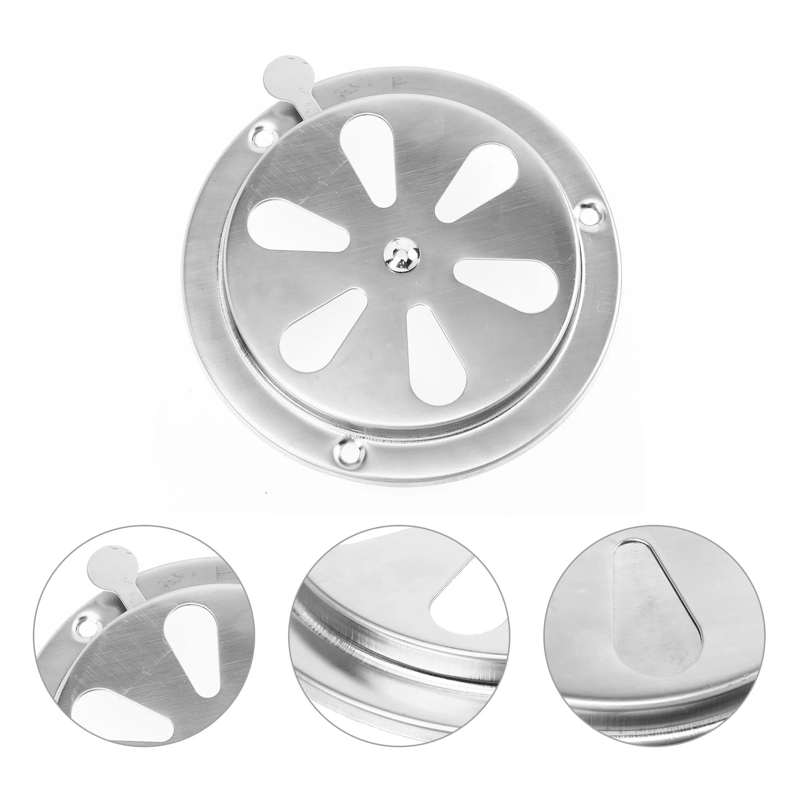 

Adjustable Ventilation Holes Air Cover Round Window Blinds for Home Venetian Grille Covers Stainless Steel