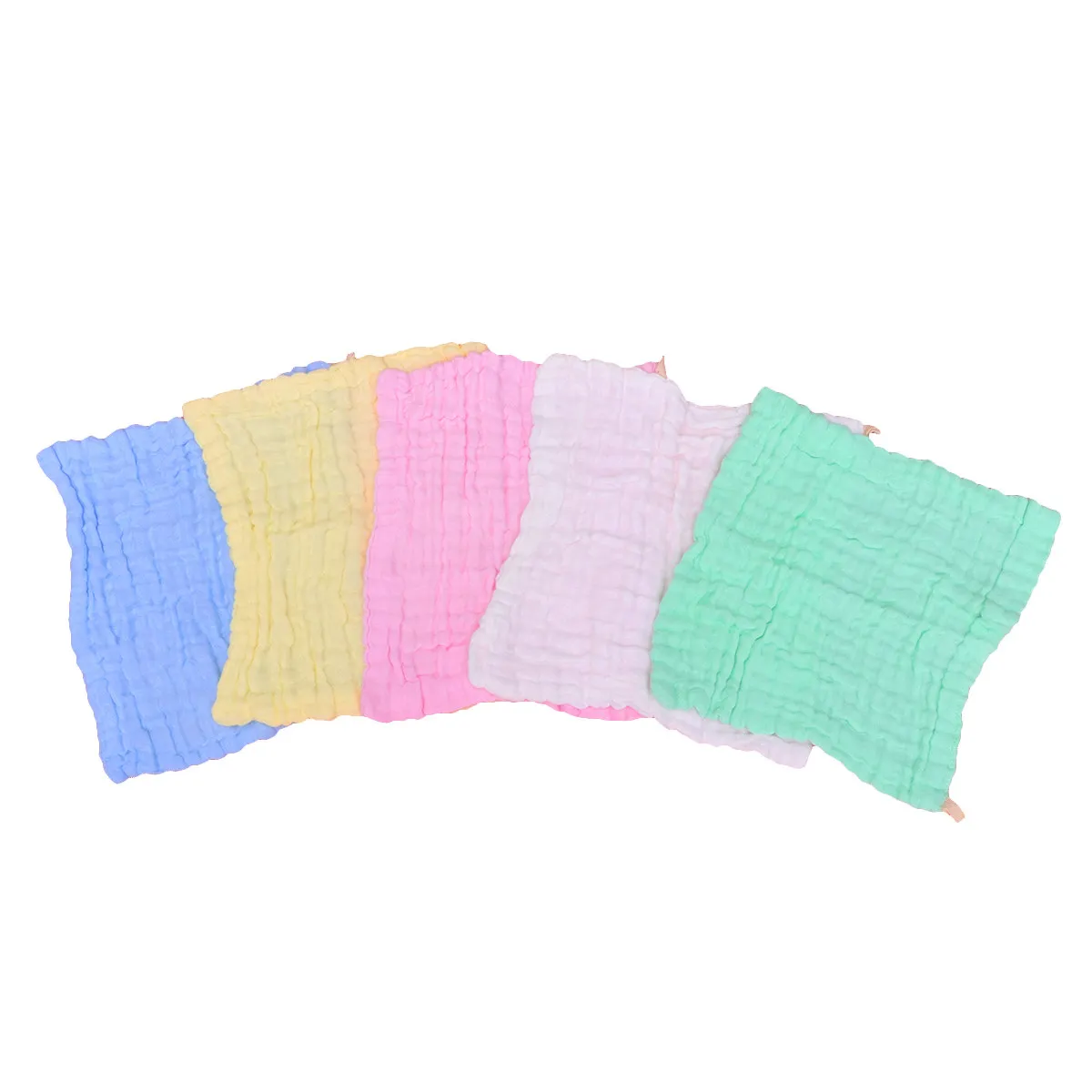 

5Pcs 6-Layer Pre-Washed Gauze Cotton Baby Face Towels -Dry Muslin Burp Cloths for Newborns Kids Home Decor