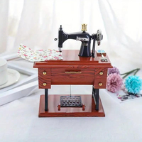 Retro Sewing Machine Decorative Music Box Retro Classical Treadle Mechanical Musical Decoration Vintage Collection Display