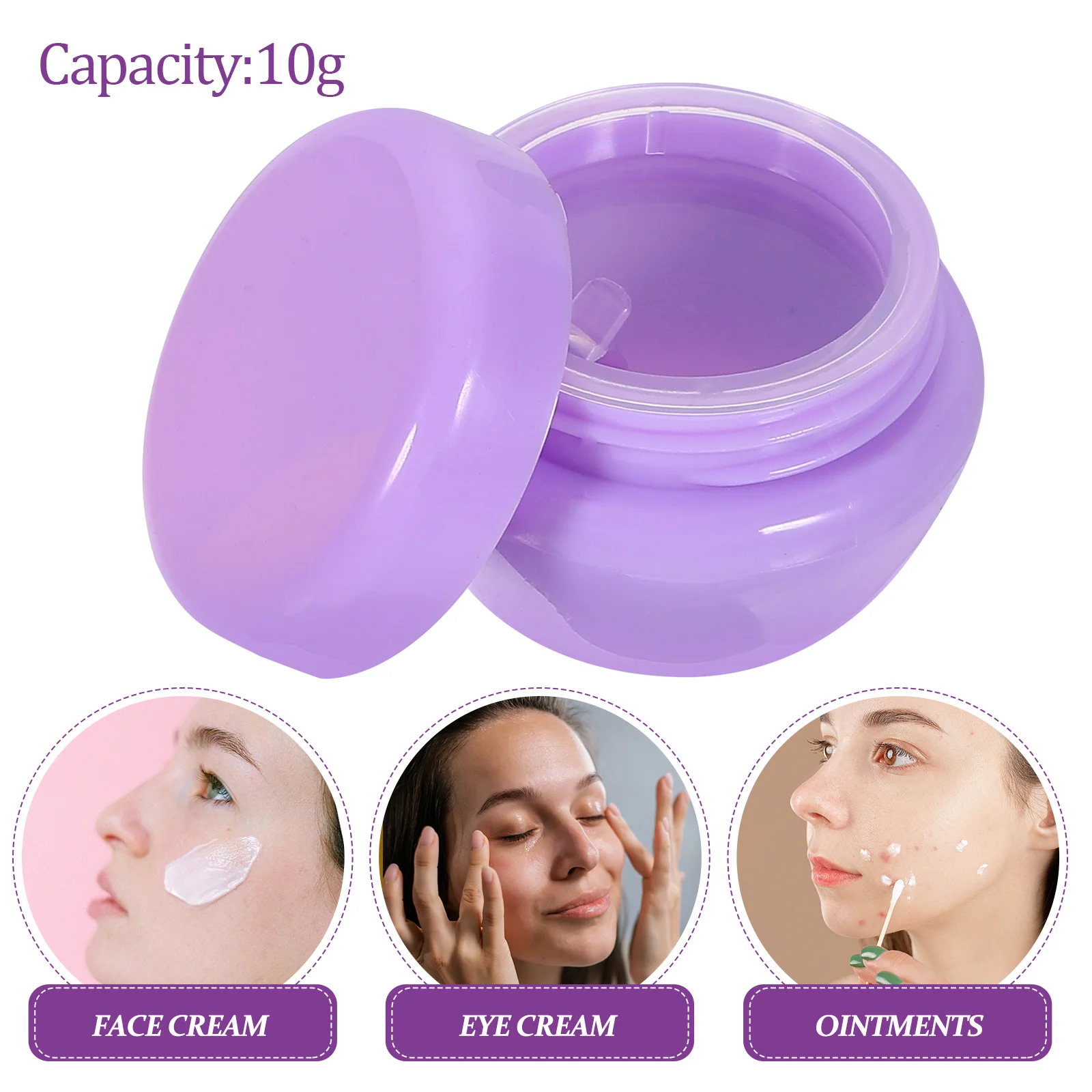 

10 Pcs Face Cream Travel Jars Refillable Bottles Lids Portable Small Cream Bottle Leak Proof Containers Samples