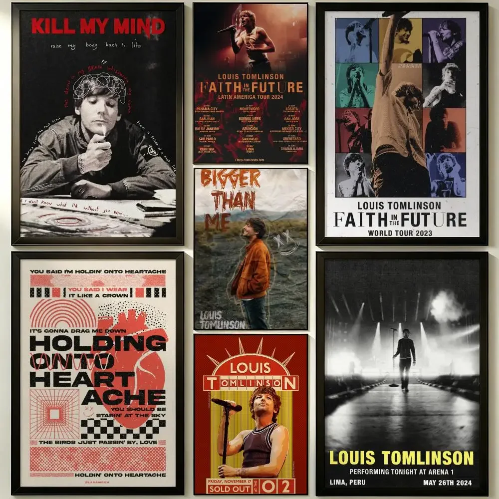 Louis Tomlinson Trendy Pop Music Singer Self-Adhesive Poster Peel and Stick Waterproof Removable HD Print for Home Office Decor