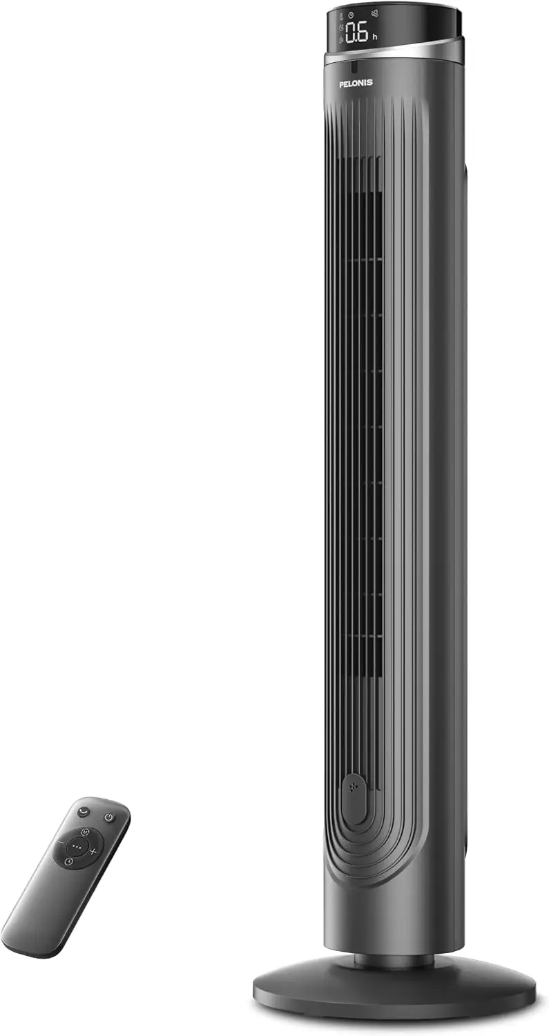 

42-Inch Tower Fan with 90° Oscillation, 28ft/s, 5 Speeds & 4 Modes, Eco Mode, 12H Timer, 23dB Quiet, Remote Control