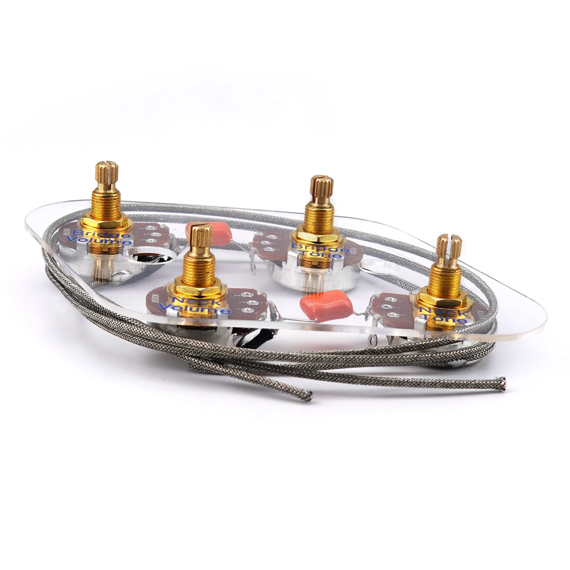 FLEOR LP Gitarre vorverdrahtetes Kabelbaum-Set 2T2V 500K Töpfe und separater 3-Wege-Schalter – Detail 4