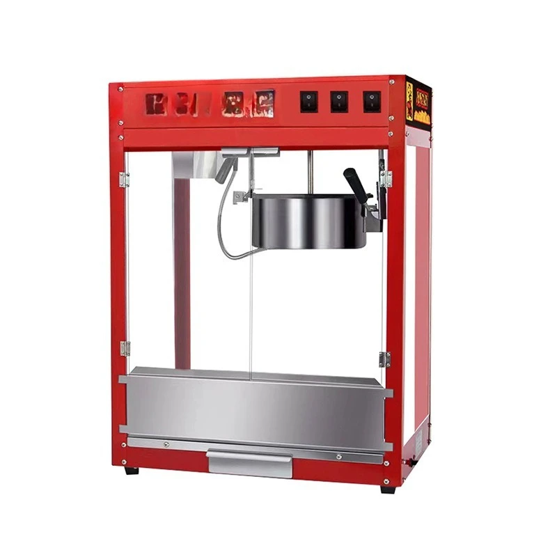 Automatic Commercial Popcorn Machine for Movie Theater Street Vending Electric Hot Air Popper for Corn Kernels
