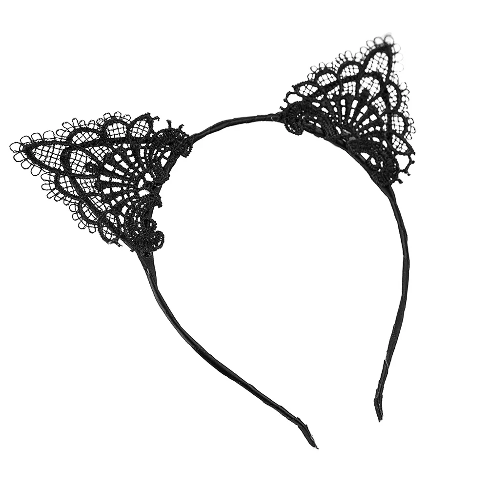 

Cat Ears Lace Headband Size for Cosplay Party Christmas Halloween Masquerade Costume Accessory Fashion Hairband Women