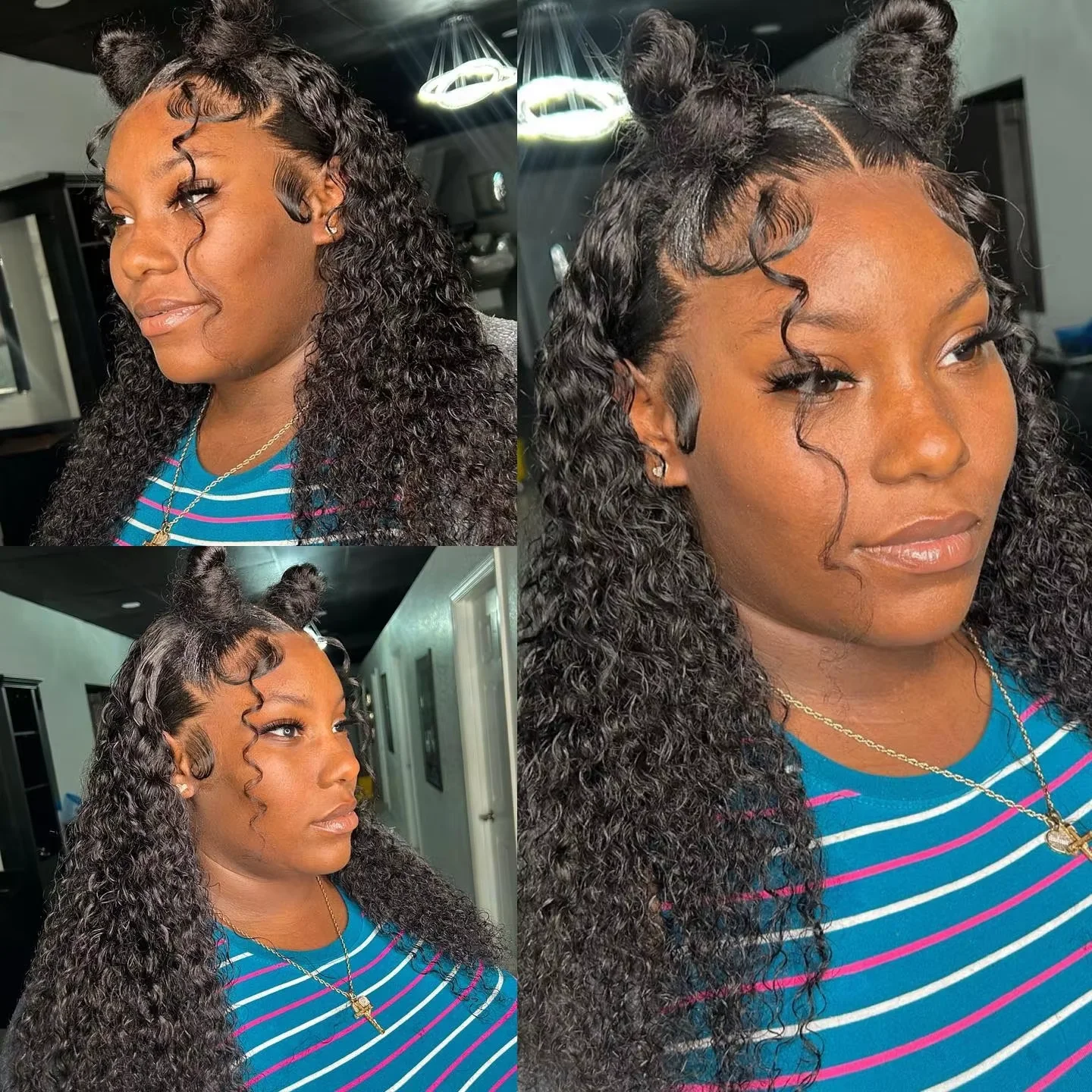 Natural black Deep Wave Wigs Human Hair 13x4 13x6 HD Transparent Lace Full Frontal Wigs Curly Wigs For Women 220% Density