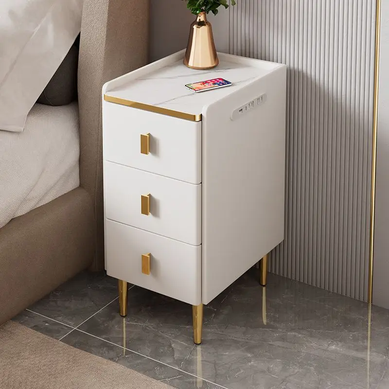 

Bedside cabinet, solid wood, light luxury, bedside cabinet, ultra narrow storage multi-layer storage cabinet, complete set