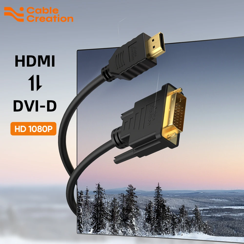 CableCreation Bi-direction HDMI to DVI Cable DVI-D 24+1 Male Adapter 1080P HD High Speed Cable for HDTV DVD Projector Xbox PS5