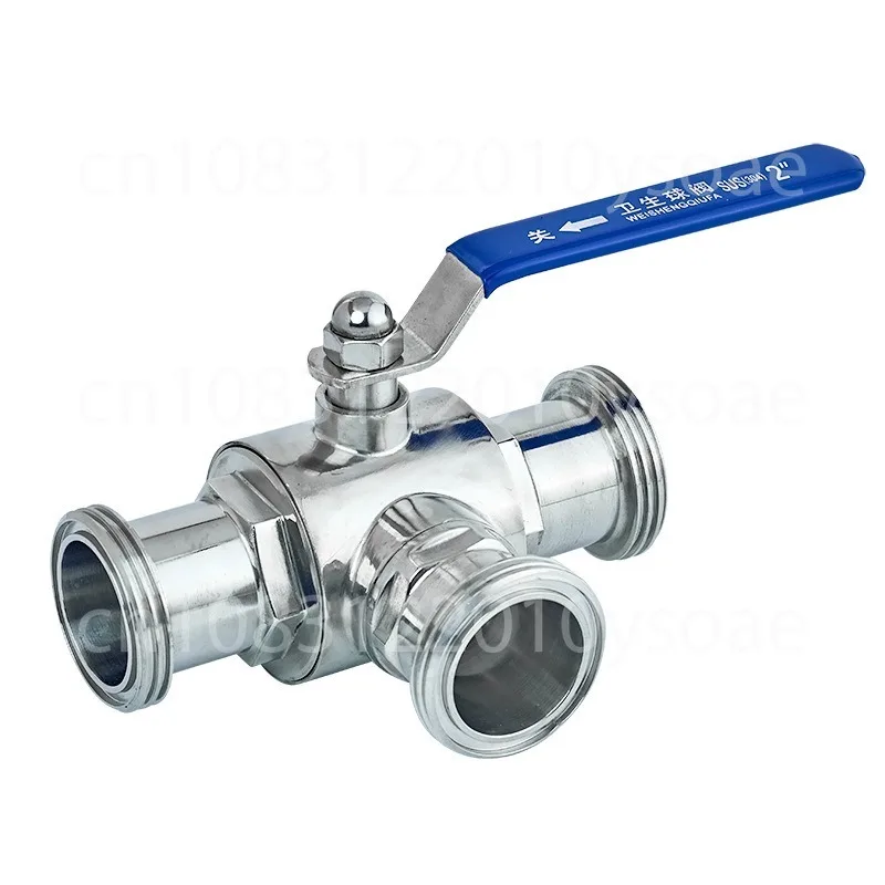 19mm 25mm 51mm Sanitary Three-way Ball Valve Stainless Steel Food Grade Manual Tri Clamp Quick Release Directional Ball Valve