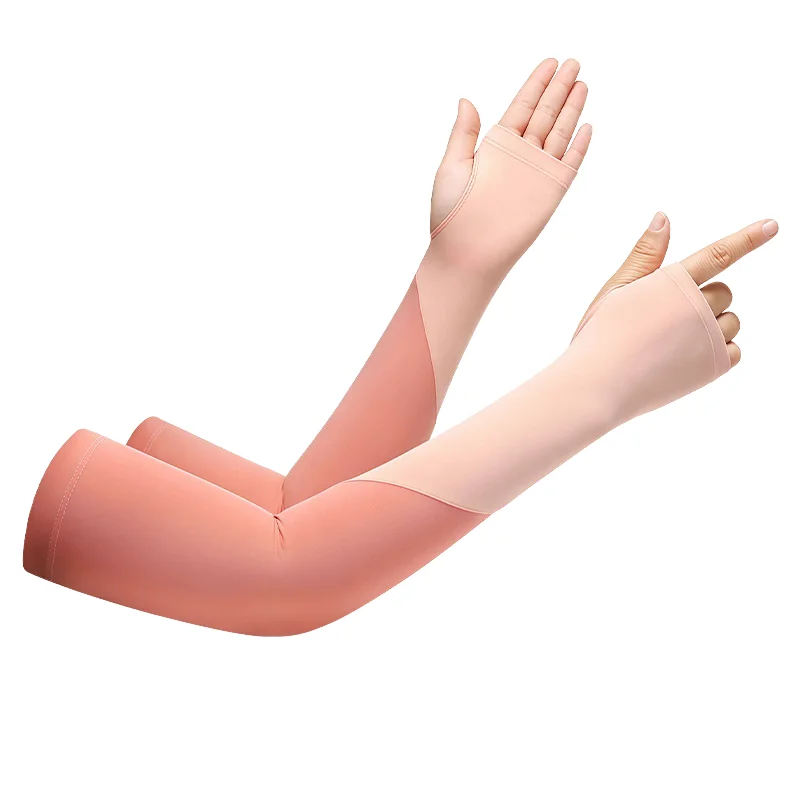Summer Lightweight Sun Protection Arm Sleeve Nylon Ice Silk Hand Cover Uv Protection Gloves Outdoor Sports Cycling Running