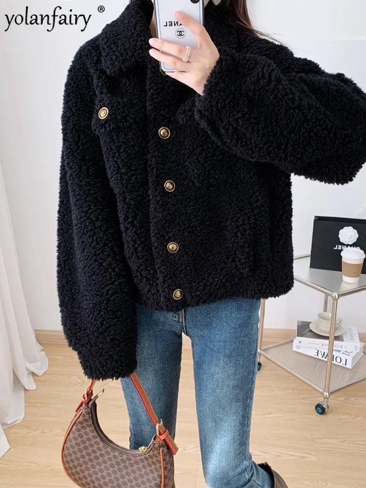 Fur Clothing 2023 New Pure Wool Fur Coat Women's Real Fur Jacket Winter Composite Fur Integrated Tops Women Clothes Abrigos FCY