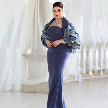 Özelleştirilmiş Suudi Arabistan Örgün Gece Elbisesi Straplez Denizkızı Kat Uzunluk Şerit Çaldı Ismarlama Durum Elbise Balo Elbise