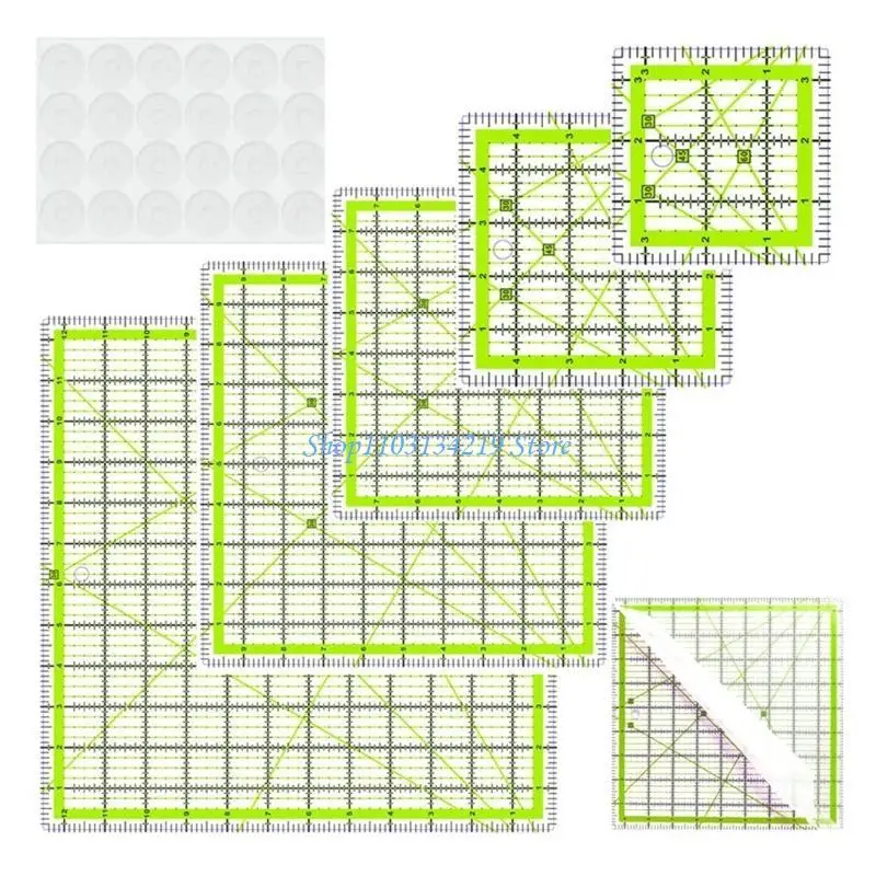 

N5KC 6 шт. профессиональная швейная линейка прозрачная акриловая линейка для квилтинга шаблоны для пэчворка линейки инструмент