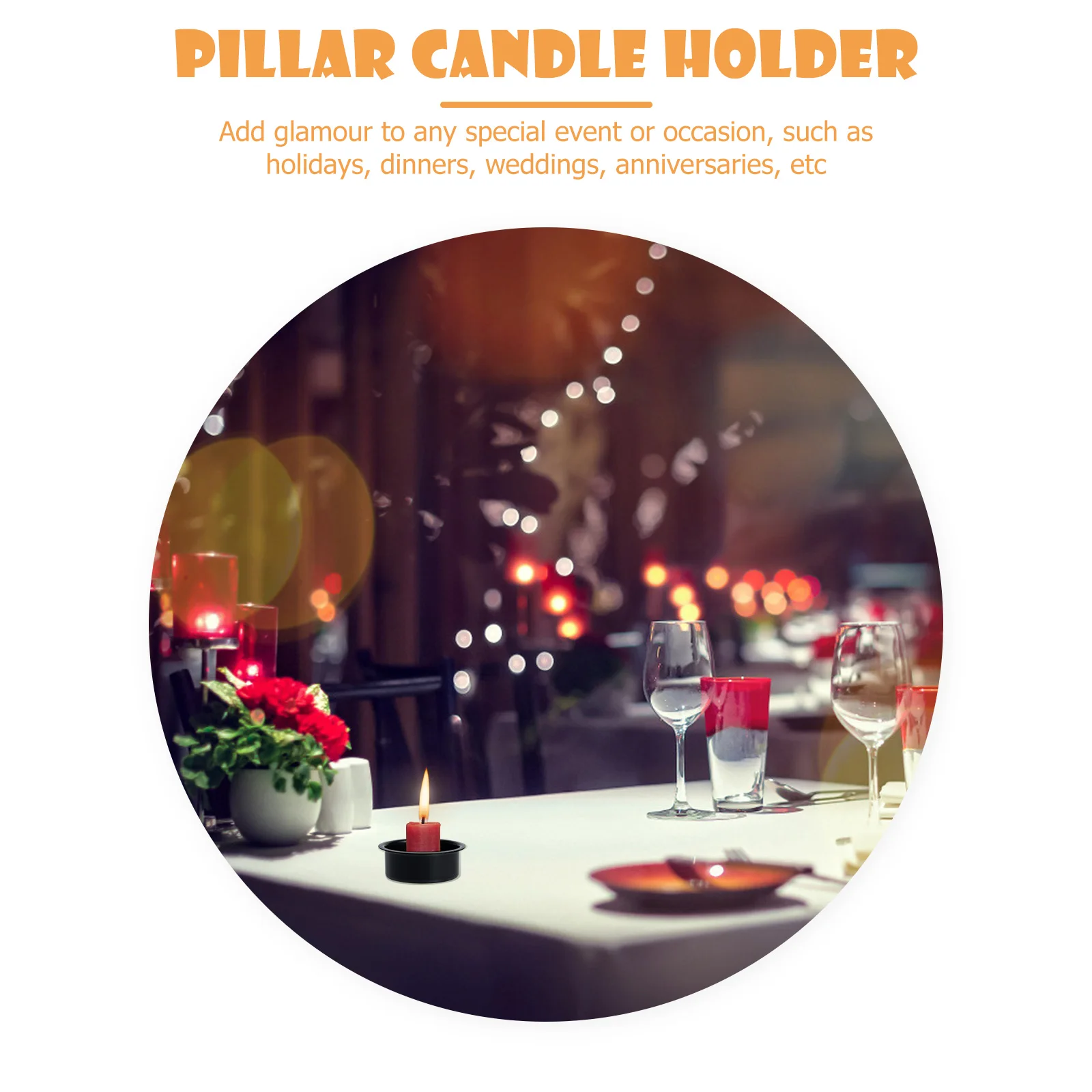 

5Pcs Iron Holders Vintage Pillar Stand Black for Christmas Thanksgiving Wedding Anniversary Candlestick Holder