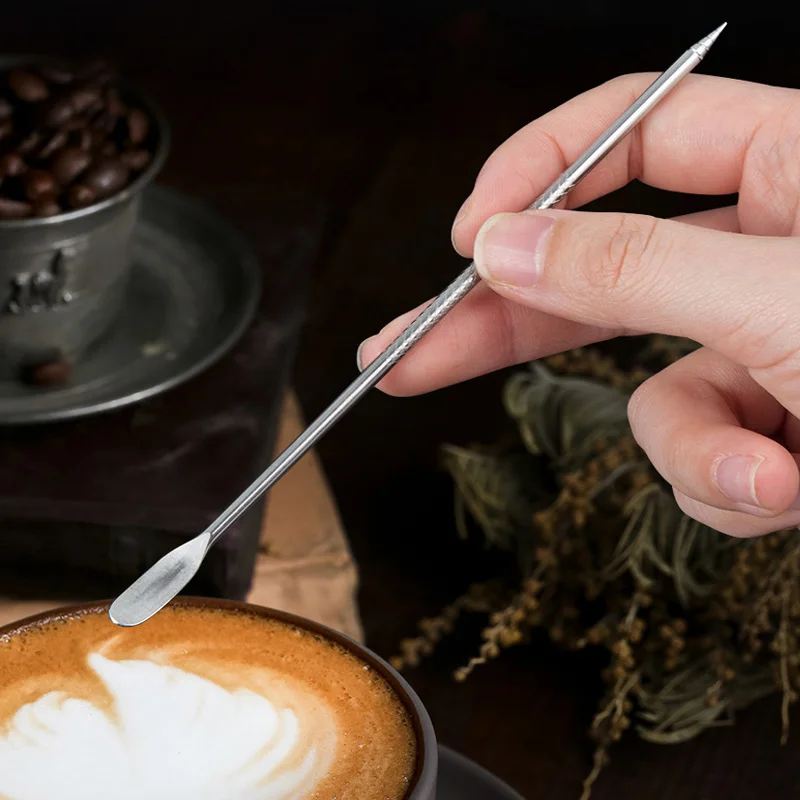 2Pcs 304 Stainless Steel Coffee Art Pen Barista Cappuccino Espresso Coffee Decorating Latte Art Pen Fancy Cafe Tool