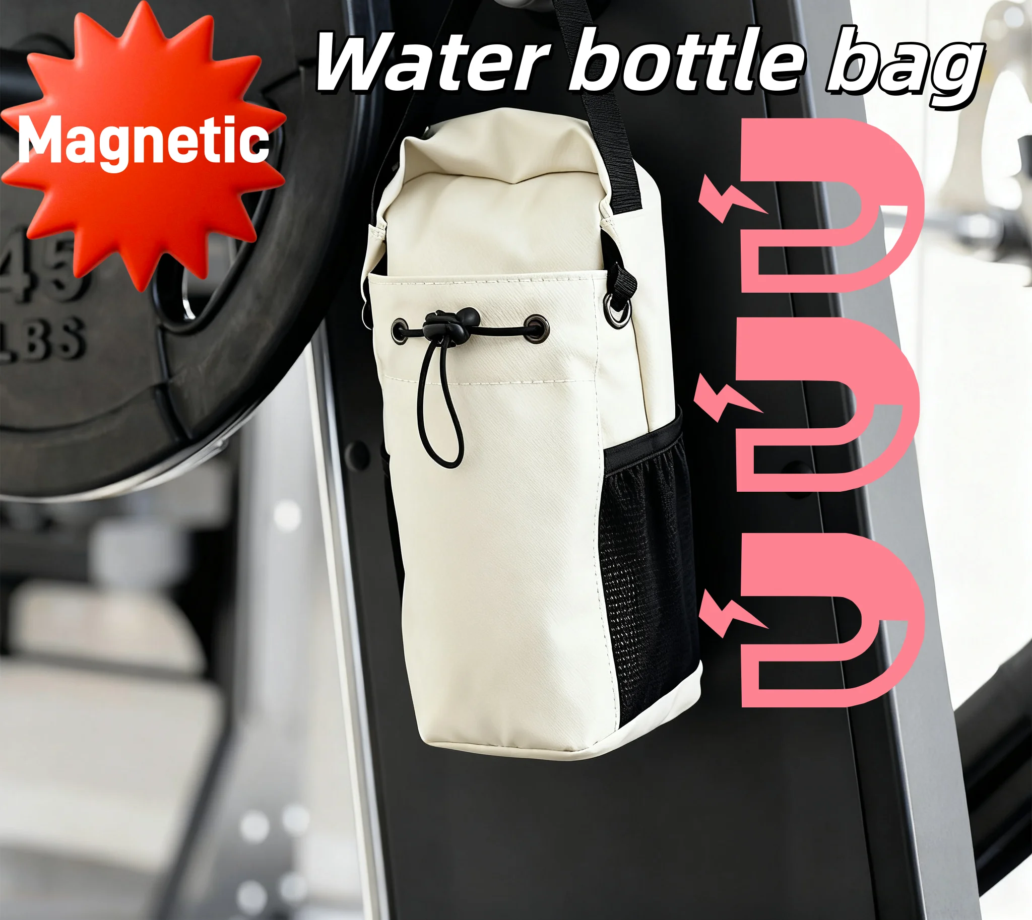 Magnetic Water Bottle Pouch Gym-Specific Cup Holder with Strong Magnet Outdoor Sports Organizer Bag for Fitness Enthusiasts