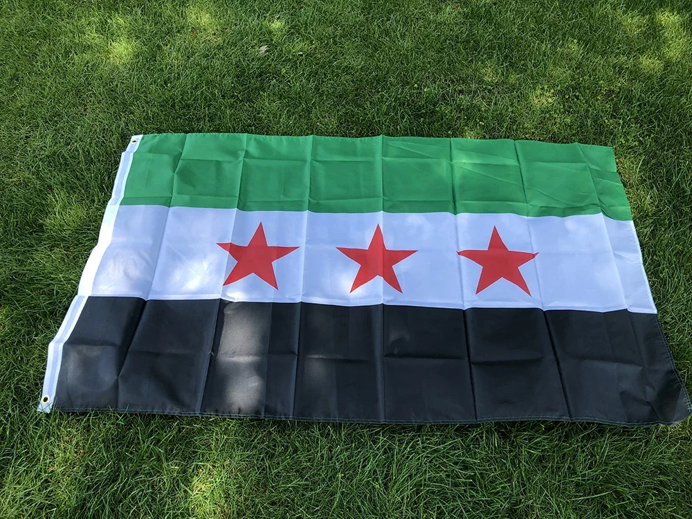 Syria flag 90*150cm The Syrian Arab Republic Syrian three star flag Banner Hanging Home Decoration flags