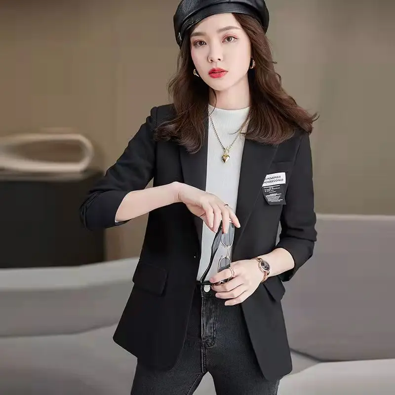 Imagem -03 - Jaqueta para Roupas Femininas Blazers Curto Mulher Blazer Ternos Alfaiate Chique e Elegante Elegante Preto Coreano Casual Cabolsa